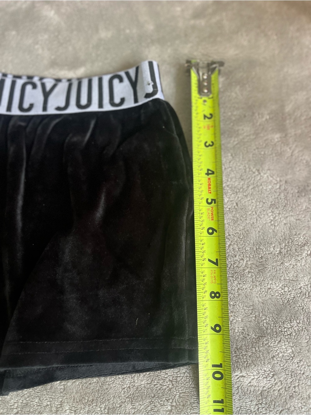 Juicy Couture Black Velour Rhinestone Logo Lounge Shorts - Picture 6 of 6
